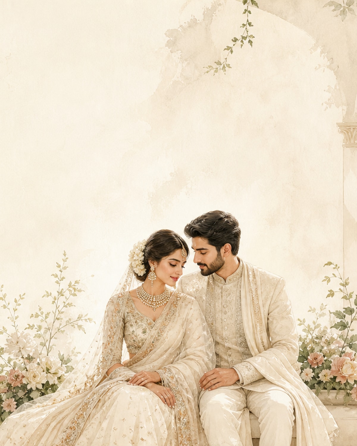 Couple portrait for template demo