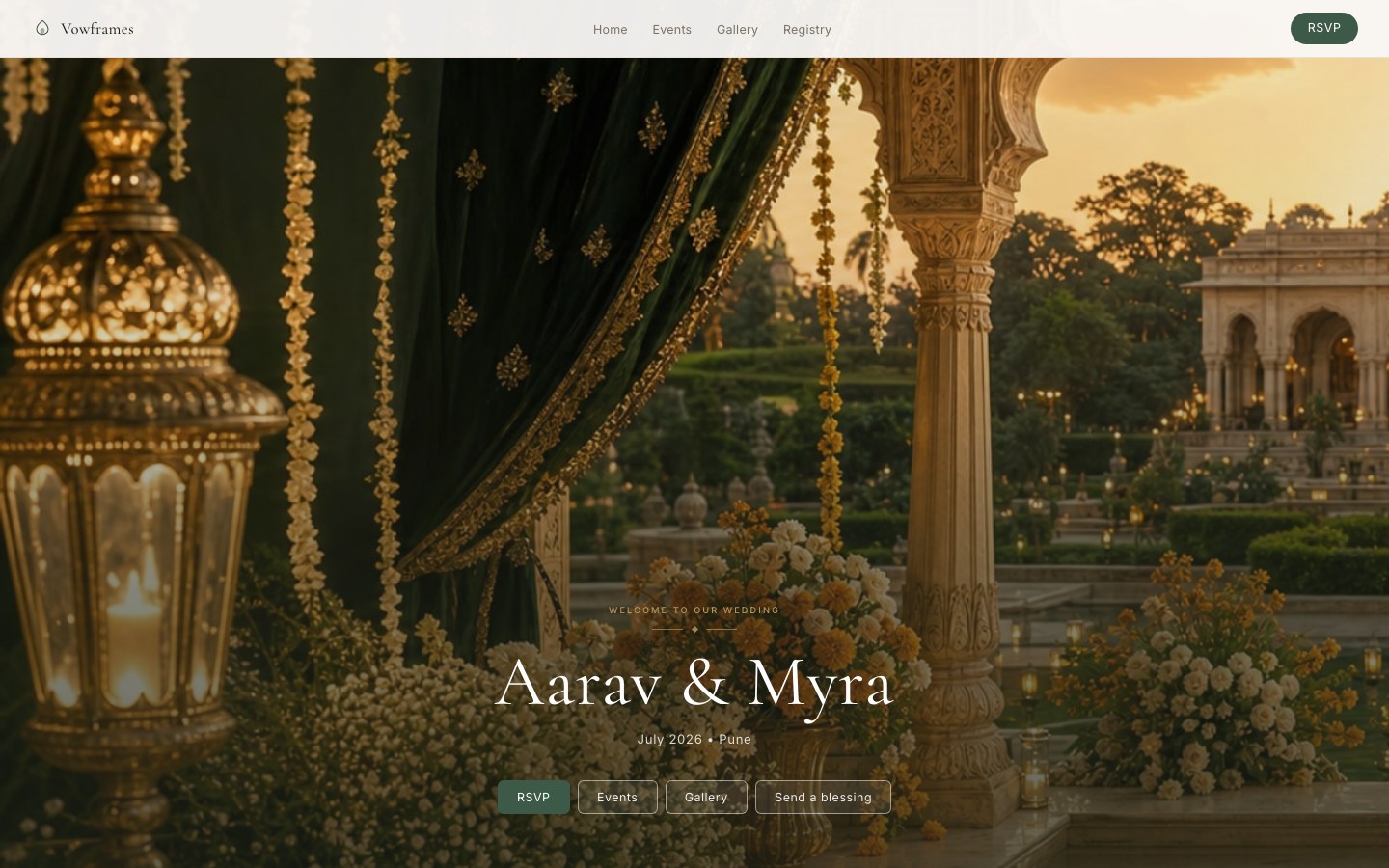 Ivory Bloom wedding site preview