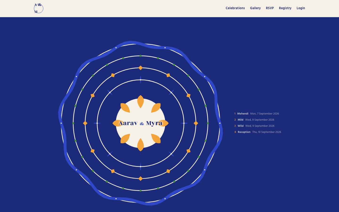 Rangoli Atlas wedding site preview